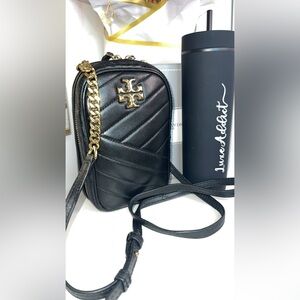 Tory Burch Kira Chevron Black Quilted Crossbody